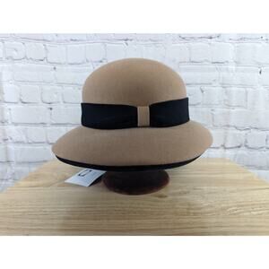 NWT Oscar de la Renta Wool "Excello" Bowler Sun Hat